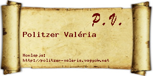 Politzer Valéria névjegykártya